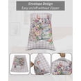thumbnail image 6 of Spring Easter Pillow Cases Standard Size Set of 2 - Microfiber Bed Throw Pillow Covers, Watercolor Floral Rabbits Eggs Purple Plaid Decorative Lumbar Pillow Cover with Envelope Closure 20"x26", 6 of 6