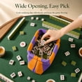 thumbnail image 3 of Large Capacity Striped Mahjong Tile Bag with Dice Pouch, Woven Crossbody Mahjong Organizer, Portable Mahjong Accessories Storage Bag for Women Game Night Gift, Purple, 3 of 7