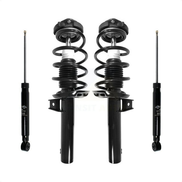 Transit Auto Front Rear Complete Suspension Shocks Strut and Coil Spring Mount Assemblies Kit for Car Volkswagen Rabbit Audi A3 Quattro - Left Right Side (Driver Passenger) K78M-100018