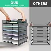PHANCIR 6-Tier Desk Organizer Paper Storage Box ,Stationery Tray with Handle Mesh Stationery Tray Desktop File Classifier, Suitable for Office, Home