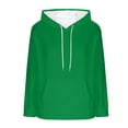 thumbnail image 7 of Women's Flannel Hooded Sweatshirt, Drop Shoulder Oversized Pullover, Soft Brushed Fleece Hoodie, Casual Loose Fit Sweater, Solid Color Lounge Hoodie for Women Green XL, 7 of 7