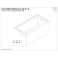 thumbnail image 2 of Aqua Eden CVTAP603222R2 60" Acrylic Rectangular 3-Wall Alcove Tub, Right Hand Drain, Glossy White/Polished Brass, 2 of 4