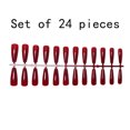 thumbnail image 2 of Seitruly 24 piezas Extra largas Prensa en uñas Artificial DIY Sólido Duradero Francés Elegante Uñas acrílicas para salones de manicura Arte Cubierta Juegos de manicura 1vino tinto Seitruly CE011405-01, 2 of 6