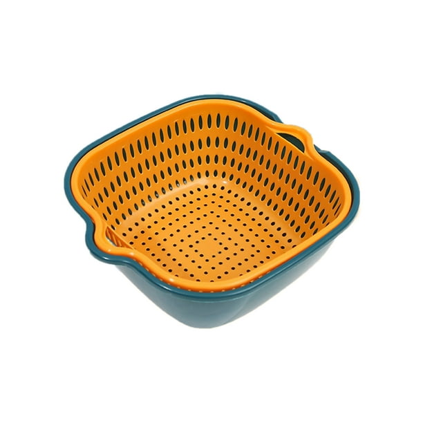 Cesta de drenaje Jadeshay Colador de frutas y verduras apilables multicapa