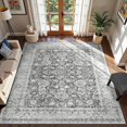 thumbnail image 1 of Boho Vintage Round Rug ft- Faux Wool Dreely Washable Area Rug Small Distressed Throw Rugs Floor Carpet for Door Mat Entryway Bedrooms Laundry (Round - ; Diameter Border ), 1 of 7