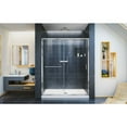 thumbnail image 3 of DreamLine Infinity-Z 36 in. D x 60 in. W x 74 3/4 in. H Clear Sliding Shower Door in Brushed Nickel and Center Drain White Base, 3 of 7