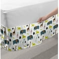 thumbnail image 2 of Animal Bed Skirt, Cartoon Style Childish Nursery Arrangement with Savannah Fauna Colorful Wildlife, Elastic Bedskirt Dust Ruffle Wrap Around for Bedding Decor, 4 Sizes, Multicolor, by Ambesonne, 2 of 2