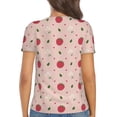 thumbnail image 5 of Zufioo Strawberry for Women's Deep V-neck Short-sleeved T-shirt, Top with Short Sleeves - with Stainless Steel Buckle, Moisture Wicking, Ideal Home Wear-Large, 5 of 9