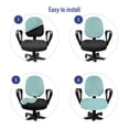 thumbnail image 4 of Abstract Office Chair Slipcover, Curly Bold Water Fishing Theme Summer Season Vacation Beach Seashore Swimming, Stretch Decorative Fabric Cover, Standard Size, Turquoise White, by Ambesonne, 4 of 5