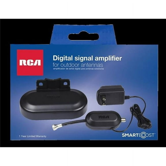 RCA 3458643 Outdoor HDTV Antenna Pre Amplifier, Black