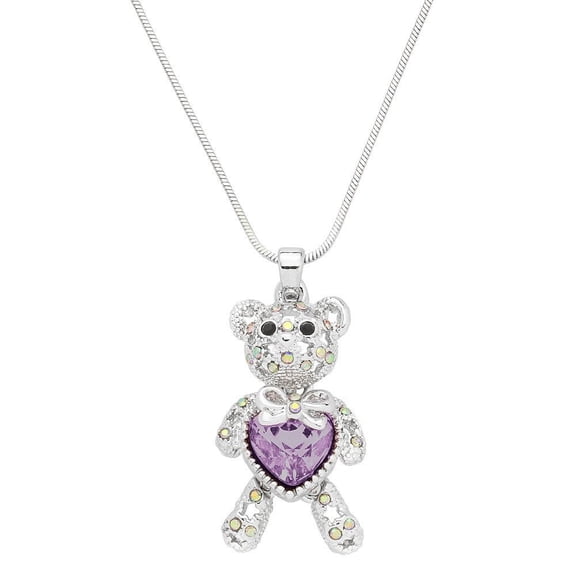 Freebird Jewelry Box Teddy Bear Charm Pendant Necklace