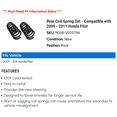 thumbnail image 2 of Rear Coil Spring Set - Compatible with 2009 - 2011 Honda Pilot 2010, 2 of 2