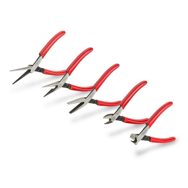 TEKTON Mini Pliers Set, 5-Piece (Needle Nose, Long Nose, Flat Nose TEKTON Mini Pliers Set, 5-Piece (Needle Nose, Long Nose, Flat Nose