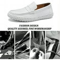 thumbnail image 4 of Men's Casual Leather Penny Loafers Lightweight Comfortable Fashion Slip-on Moccasins for Walking Business Driving Shoes White 11 US, 4 of 7