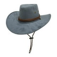 thumbnail image 2 of Fewfanhot Western Cowboy Hat for Men Women, Braided Rope Decor Wide Brim Hat with Adjustable Chin Strap Breathable Outdoor Hat for Hiking Travel Party Gift, 2 of 3