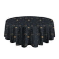thumbnail image 5 of Dark Blue Sun Moon Pattern Round Tablecloth 60"x60",Wrinkle Wipeable Table Cloth for Kitchen Dining Room Picnic Patio Party, 5 of 6