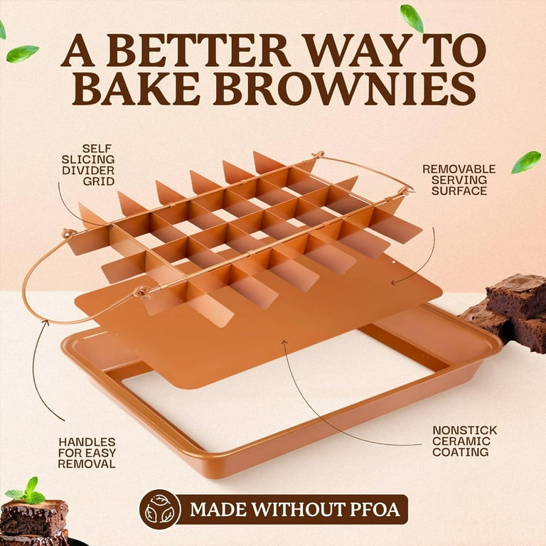 Brooklyn Brownie Non-Stick Baking Pan with Built-in Slicer (18-Brownies Capacity) Brooklyn Brownie Non-Stick Baking Pan with Built-in Slicer (18-Brownies Capacity)