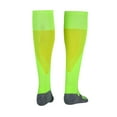 thumbnail image 4 of Calcetines deportivos de alto rendimiento hasta la rodilla para fútbol Calcetines de fútbol para hombre con rayas en verde fluorescente y naranja, 4 of 8
