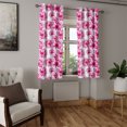 thumbnail image 2 of Ambesonne Watercolor Grommet Curtain, Abstract Peonies, 50" x 54", Pink Magenta, 2 of 6