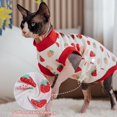 thumbnail image 2 of PUMYPOREITY Vêtements pour Chat Sphynx, Chandail Extensible, Chemise Douce, Pyjama Chandail, Col Roulé pour Sphynx, Cornish Rex, Devon Rex, Rouge, TP, 2 of 6