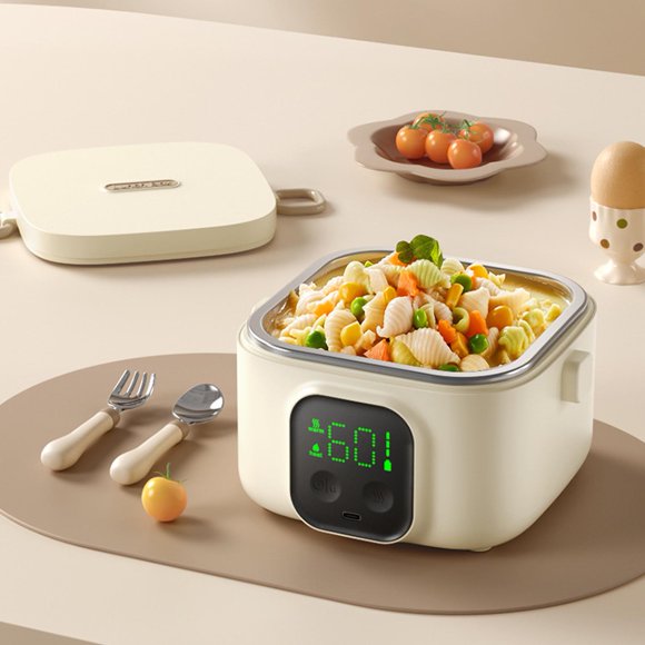 Intelligent Intelligent Constant Temperature Bowl 500ml 7 Gears Timer Fast Heating Insulated Stainless Steel Electric Lunch Container