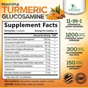 Turmeric Curcumin Supplement - 95% Curcuminoids with Glucosamine, Ginger & MSM, BioPerine Black Pepper Extract for Best Absorption, Natural Vegan Joint Support, Non-GMO, Bottled in USA - 60 Capsules