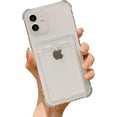 thumbnail image 1 of Clear Wallet Phone Case for iPhone , Upgrade Clear Card Slot Case, Slim Fit Protective Soft TPU Shockproof Wallet Case with Cute Card Holder Pocket for Apple iPhone13,White, 1 of 7
