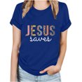 thumbnail image 2 of Fiudx Ofertas Flash Del Día Camiseta de Manga Corta con Cuello Redondo y Estampado Superior para Mujer Camiseta/Camisa de Cuello Redondo de Manga Corta, 2 of 4