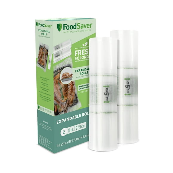 Rouleaux d’emballage sous vide extensibles FoodSaver de 27,9 cm x 4,89 m (11 po x 16 pi), 2 unité