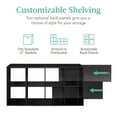 thumbnail image 4 of Best Choice Products 8-Cube Bookshelf, 11in Display Storage System, Organizer w/ Removable Back Panels - Black, 4 of 9