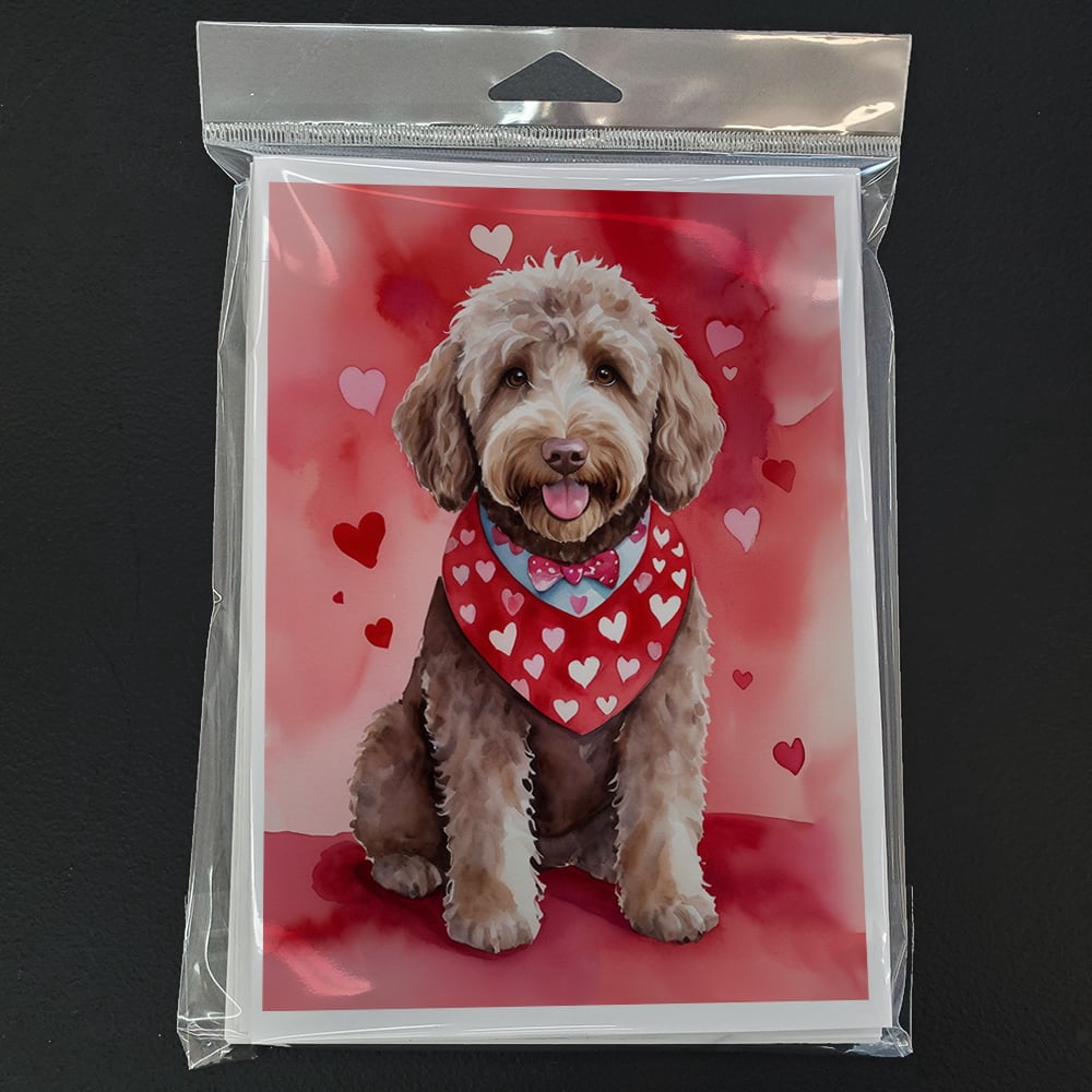 Labradoodle My Valentine Greeting Cards Pack of 8 7 in x 5 in