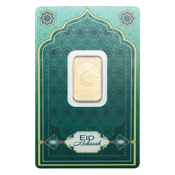 Pamp Suisse Eid Mubarak 5 Gram Gold Bar in Assay w/ Sleeve - Low Serial