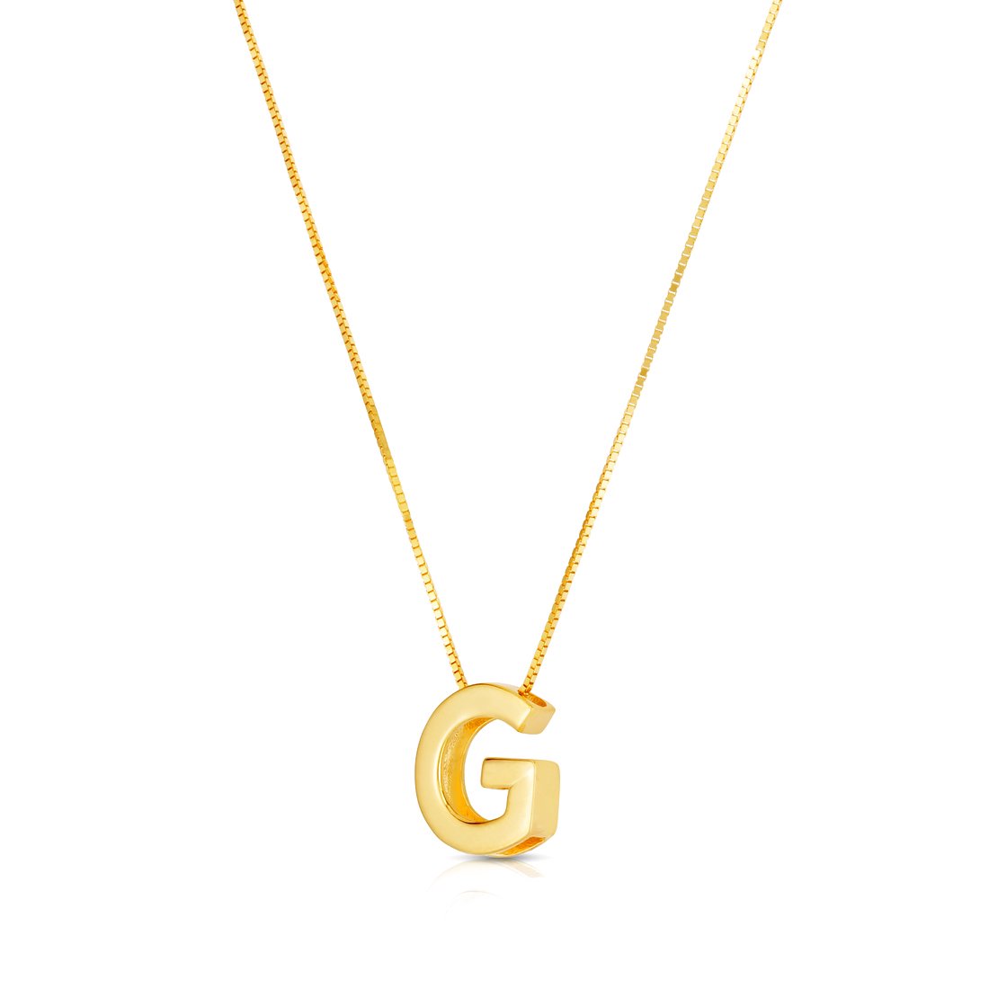 14k Yellow Gold Polished Letter Name Personalized Monogram Initial-g Necklace With Lobster Clasp 18 Inch Pendant Necklac