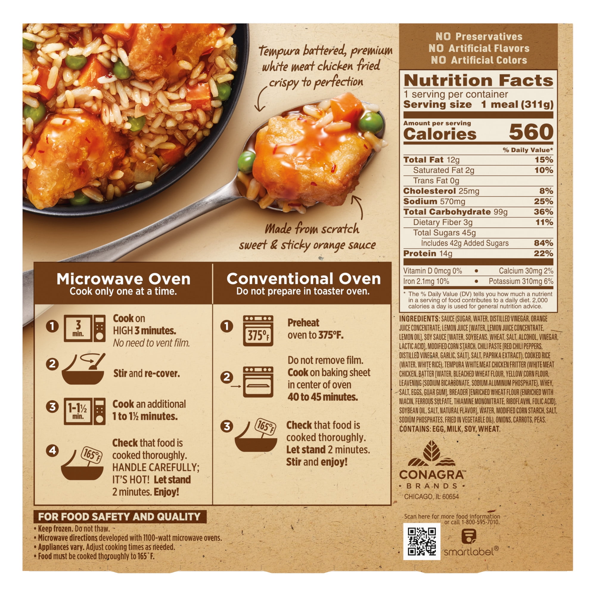 Marie Callender's Sweet & Citrusy Orange Chicken, Frozen Meal, 11 oz. Bowl