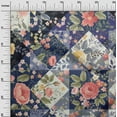 thumbnail image 3 of oneOone Rayon Blue Fabric Florals Craft Projects Decor Fabric Printed By The Yard 56 Inch Wide, 3 of 4