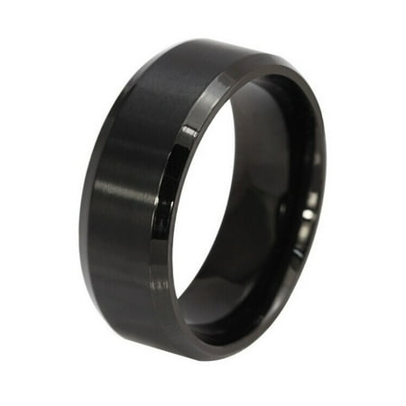 Black Titanium Segment Rings - New Stainless Steel Ring Titanium Silver Black Gold Men SZ 7-11 Wedding Black 8