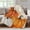 Beige Orange, variant on Navy Blue Fall Pumpkin Fleece Throw Blanket for Couch, Thanksgiving Botanical Harvest Microfiber Flannel Blanket for All Season, Lightweight Soft Throw Blankets for Baby, Kids, Pets, 30"x40"