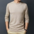 thumbnail image 5 of Men's knit sweater round neck bottoming sweater thin section Slim pullover solid color, 5 of 5