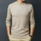 thumbnail image 5 of Men's knit sweater round neck bottoming sweater thin section Slim pullover solid color, 5 of 5