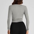 thumbnail image 5 of ZQGJB Long Sleeve Crewneck Basic T-Shirts for Women Casual Slim Fit Going Out Tshirt Tops Trendy Solid Color Athletic Workout Pullover T-Shirts Blouse Tight Y2k Outfits Light Gray M, 5 of 7