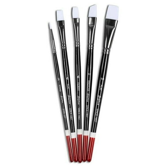 Angelus Synthetic Paint Brush Set - Assorted, Set of 5, Short Handle