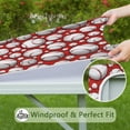 thumbnail image 6 of Red Baseballs Pattern Square Fitted Tablecloth with Elastic Edge,Square Table Cover,Washable Elastic Table Cover for Home Kitchen Party Decor 34"x34", 6 of 6