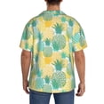 thumbnail image 5 of Naloa Pineapples1 Men's Loose Fit Cuban Collar Short-Sleeve Shirt with Button-down and Chest Pocket for Everyday Wear Outings - Large, 5 of 7