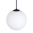 thumbnail image 2 of Selene 1-Light Black Pendant with Satin Opal Globe Glass Shade, 2 of 3