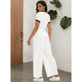 thumbnail image 4 of DARING DIVA Women 2 Pieces Set Crop Tops Wide Leg Pants Fall Outfits M White, 4 of 7