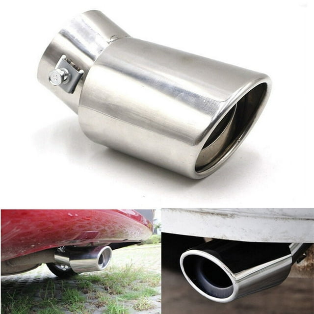 Car Exhaust Muffler Tip Exhaust Pipe Modified Chrome Stainless Rear Tail Round