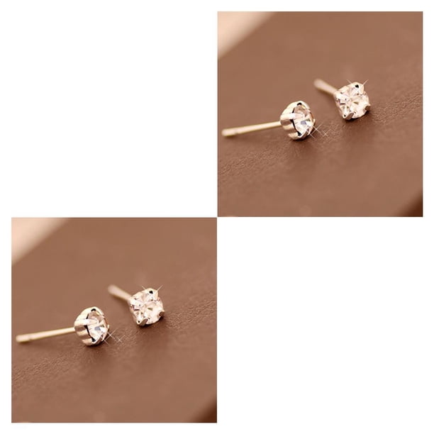 Pendientes de diamantes de imitación Jumpingount joyería perforación Simple 2piezas