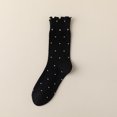 thumbnail image 4 of Yuanlong Women's Ruffle Edge Crew Socks Sweat Absorbent Polka Dot Slouchy Autumn And Winter Socks Holiday Hosiery, 4 of 4