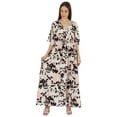 thumbnail image 5 of Inkmeso Printed Short Kimono Sleeve V-Neck Dress For Womens Summer Long Casual Maxi Dress, 5 of 7