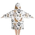 thumbnail image 2 of Corgi Dog and Footprints Blanket Hoodies for Kids 6-13YR Oversize Wearable Blanket Hoodies for Boys Girls Teens, 2 of 7